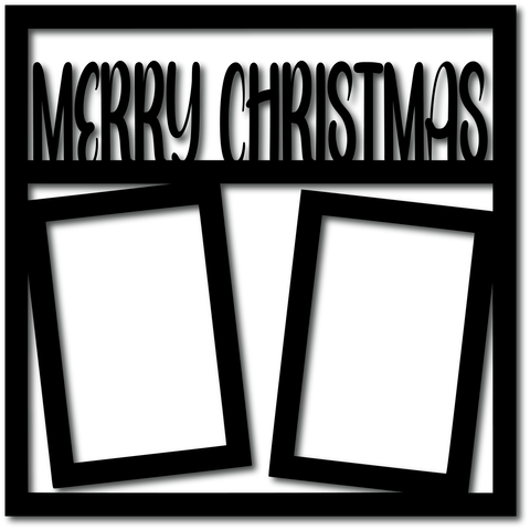 Merry Christmas - 2 Vertical Frames - Scrapbook Overlay - Digital Cut File - SVG - INSTANT DOWNLOAD