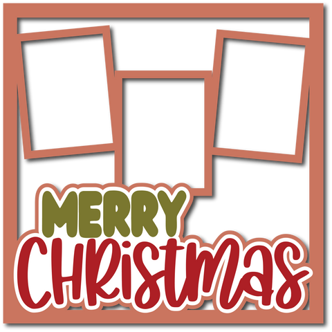 Merry Christmas - 3 Frames - Layered Overlay - Digital Cut File - SVG - INSTANT DOWNLOAD