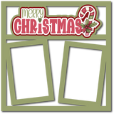 Merry Christmas - 2 Frames - Scrapbook Page Layered Overlay Kit