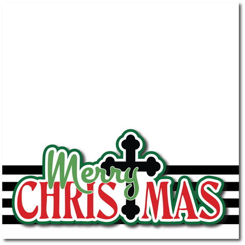 Merry Christmas - Printed Premade Scrapbook Page 12x12 Layout