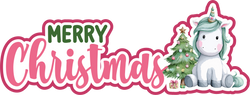 Merry Christmas - Pony - Scrapbook Page Title Die Cut