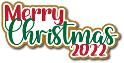 Merry Christmas 2022 - Scrapbook Page Title Die Cut