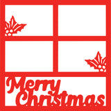 Merry Christmas - 4 Frames - Scrapbook Page Overlay Die Cut - Choose a Color