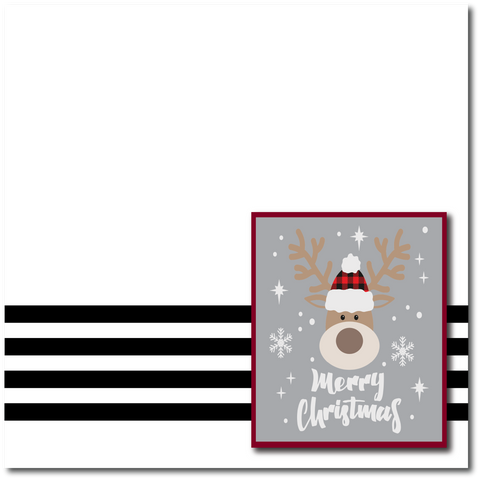 Merry Christmas - Printed Premade Scrapbook Page 12x12 Layout