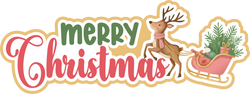 Merry Christmas - Scrapbook Page Title Die Cut