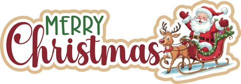 Merry Christmas - Scrapbook Page Title Die Cut