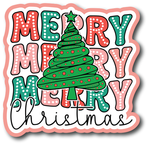 Merry Merry Merry Christmas - Scrapbook Page Title Die Cut