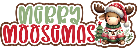 Merry Moosemas - Scrapbook Page Title Sticker