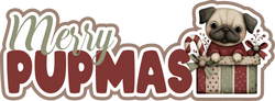 Merry Pupmas - Scrapbook Page Title Die Cut