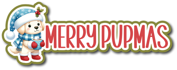 Merry Pupmas - Scrapbook Page Title Sticker