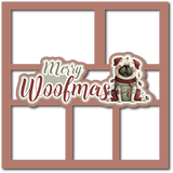 Merry Woofmas - 5 Frames - Scrapbook Page Layered Overlay Kit