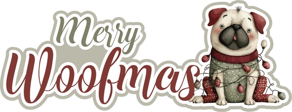Merry Woofmas - Scrapbook Page Title Die Cut