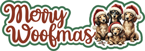 Merry Woofmas - Scrapbook Page Title Sticker