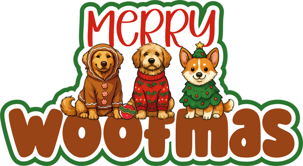 Merry Woofmas - Scrapbook Page Title Sticker