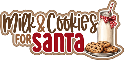 Milk & Cookies for Santa - Scrapbook Page Title Sticker