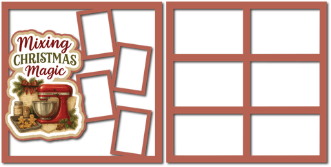 Mixing Christmas Magic  - (2) Scrapbook Page Layered Overlay Kit