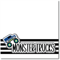 Monster Trucks - Printed Premade Scrapbook Page 12x12 Layout