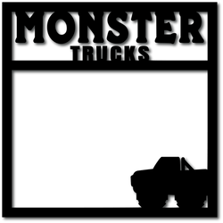 Monster Trucks - Scrapbook Overlay - Digital Cut File - SVG - INSTANT DOWNLOAD
