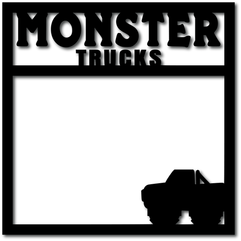 Monster Trucks - Scrapbook Overlay - Digital Cut File - SVG - INSTANT DOWNLOAD