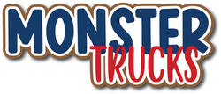 Monster Trucks - Scrapbook Page Title Die Cut