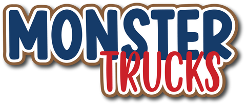 Monster Trucks - Scrapbook Page Title Die Cut