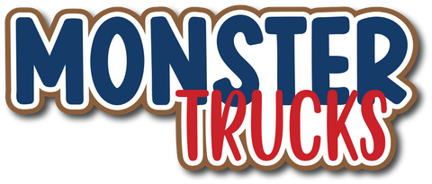 Monster Trucks - Scrapbook Page Title Sticker