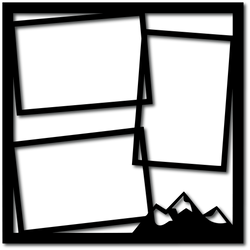 Mountains - 3 Frames - Scrapbook Overlay - Digital Cut File - SVG - INSTANT DOWNLOAD