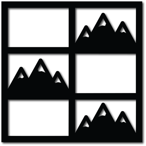 Mountains - 6 Frames - Scrapbook Overlay - Digital Cut File - SVG - INSTANT DOWNLOAD