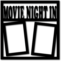 Movie Night In - 2 Vertical Frames - Scrapbook Overlay - Digital Cut File - SVG - INSTANT DOWNLOAD