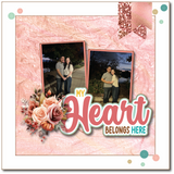 My Heart Belongs Here - Scrapbook Page Title Die Cut