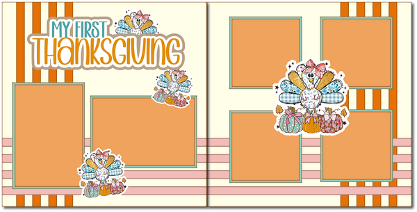 My First Thanksgiving - Scrapbook Double Page Kit