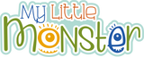 My Little Monster - 6 Square Frames - Scrapbook Page Layered Overlay Kit
