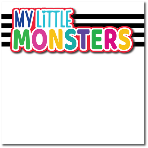 My Little Monsters - Printed Premade Scrapbook Page 12x12 Layout