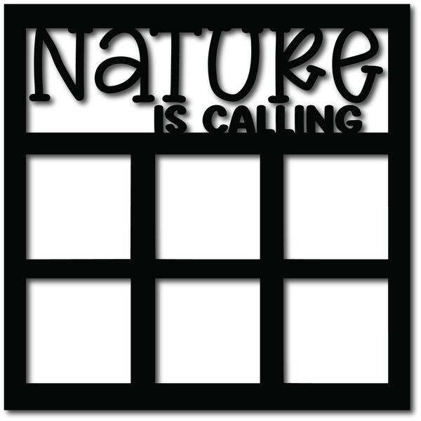 Nature is Calling - 6 Square Frames - Scrapbook Page Overlay