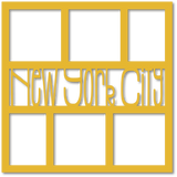 New York City - 6 Frames - Scrapbook Page Overlay - Choose a Color