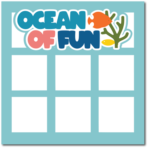 Ocean of Fun - Printed Premade Scrapbook Page 12x12 Layout