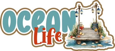 Ocean Life - Scrapbook Page Title Sticker
