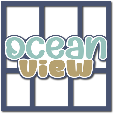 Ocean View - 6 Frames - Scrapbook Page Layered Overlay Kit