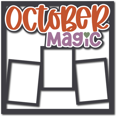 October Magic - 3 Frames - Layered Overlay - Digital Cut File - SVG - INSTANT DOWNLOAD