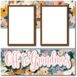 Off to Grandma's - Printed Premade Scrapbook Page 12x12 Layout