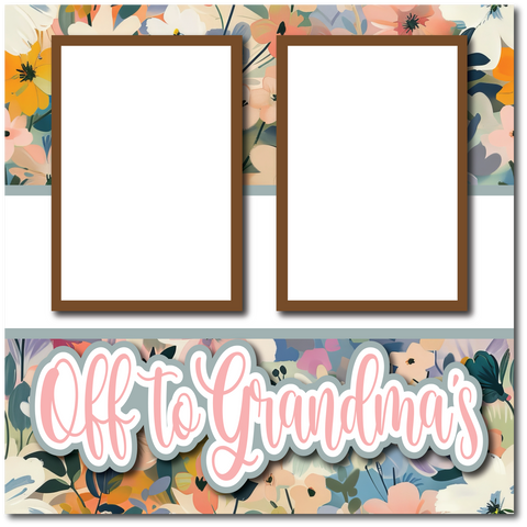 Off to Grandma's - Printed Premade Scrapbook Page 12x12 Layout