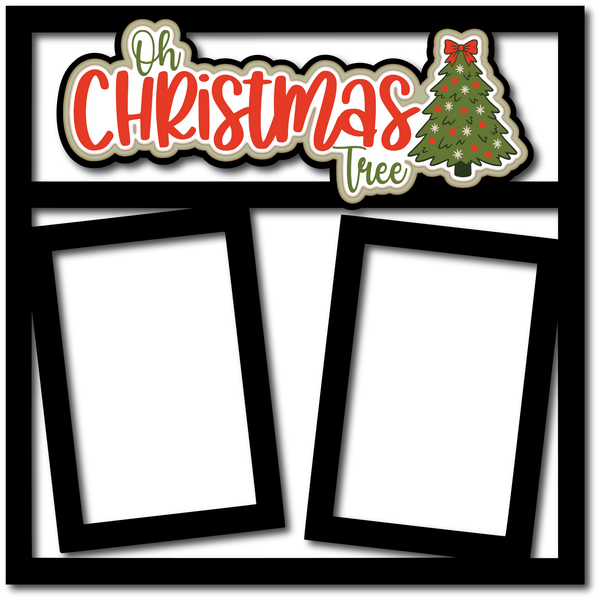 Oh Christmas Tree - 2 Frames - Scrapbook Page Layered Overlay Kit