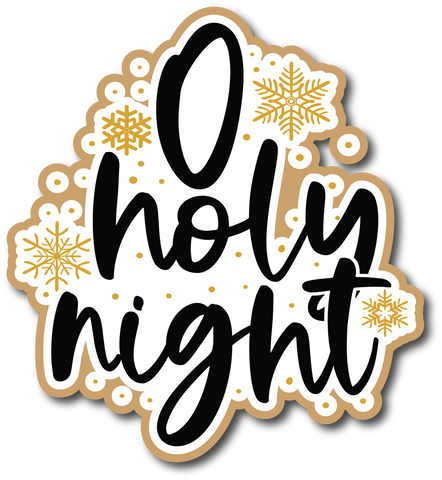 Oh Holy Night - Scrapbook Page Title Die Cut