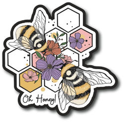 Oh Honey! - Scrapbook Page Title Die Cut