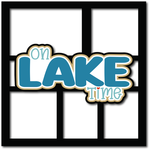 On Lake Time - 5 Frames - Scrapbook Page Layered Overlay Kit