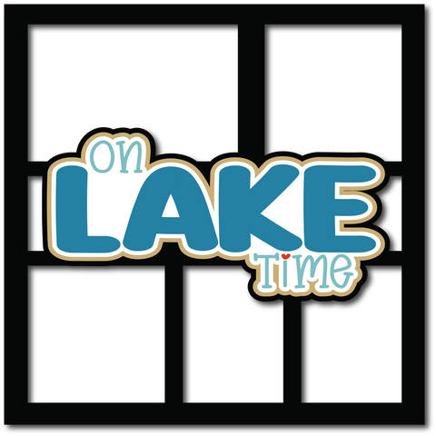 On Lake Time - 5 Frames - Scrapbook Page Layered Overlay Kit