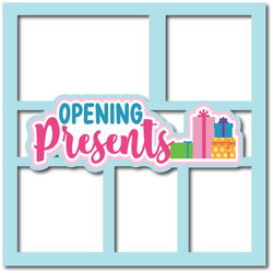 Opening Presents - 5 Frames - Scrapbook Page Layered Overlay Kit