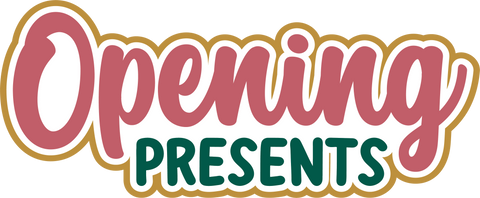 Opening Presents - Scrapbook Page Title Die Cut