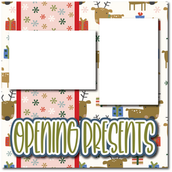 Opening Presents - Printed Premade Scrapbook Page 12x12 Layout