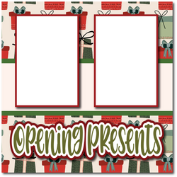 Opening Presents - Printed Premade Scrapbook Page 12x12 Layout